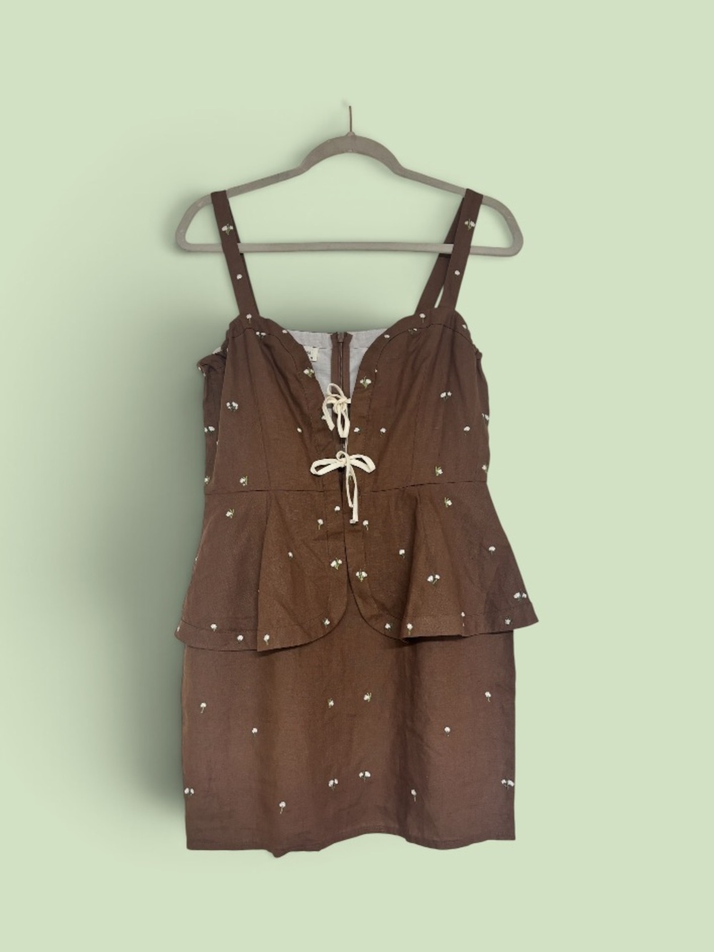 FANM Mon 100% Linen Embroidered Mini Dress | Size Small | Made in Turkey | Cotto - Picture 3 of 11